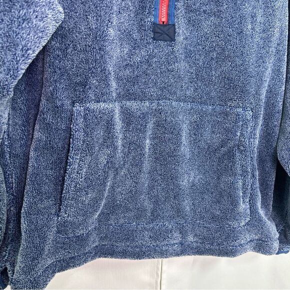 Tommy Bahamas Men’s Large Cascade Cozy Blue Half Zip Sweatshirt Front Pocket - Picture 4 of 10